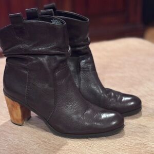 Circa Joan and David  CJ Kirsten leather Dark Brown  Ankle Boots